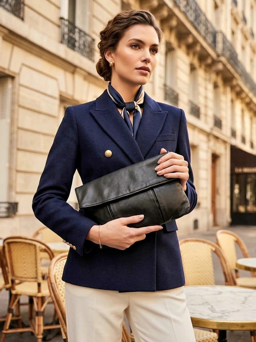 Black Leather Clutch